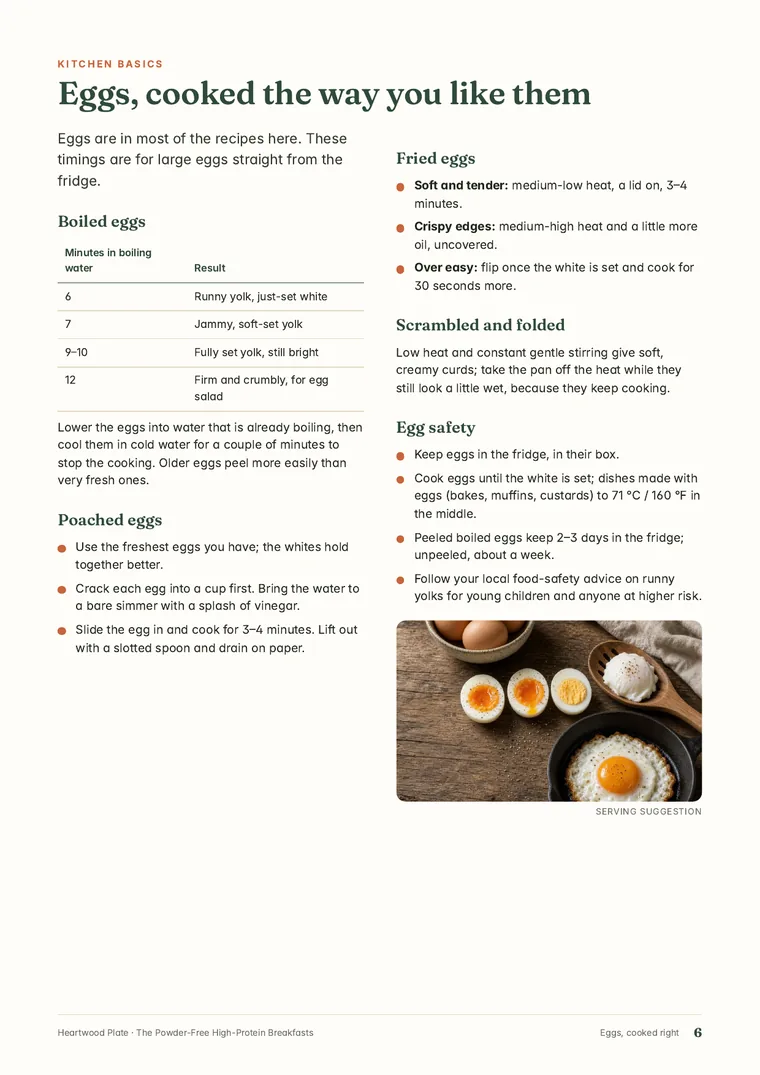 Eggs, cooked the way you like them page from The Powder-Free High-Protein Breakfasts