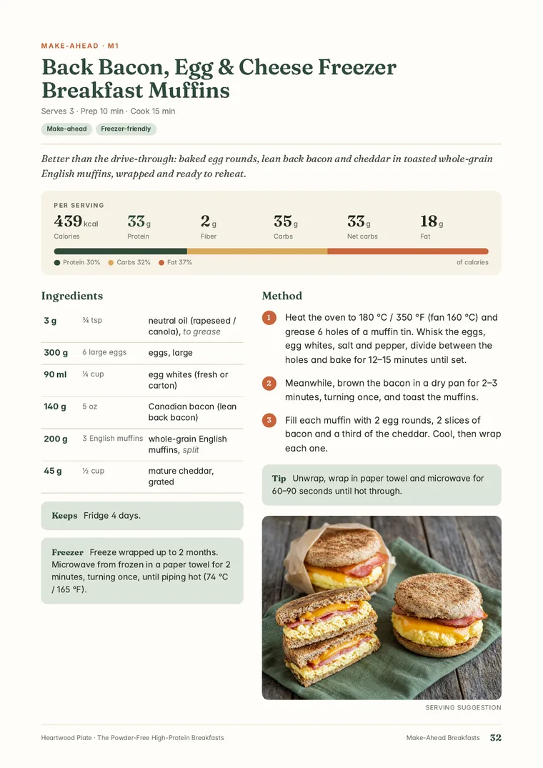 Recipe page from The Powder-Free High-Protein Breakfasts