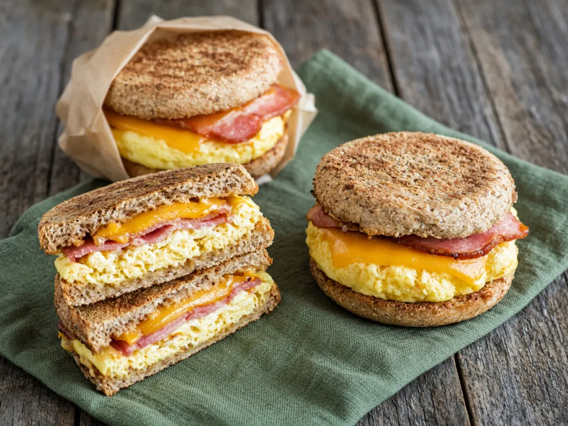 Back Bacon, Egg & Cheese Freezer Breakfast Muffins (serving suggestion)