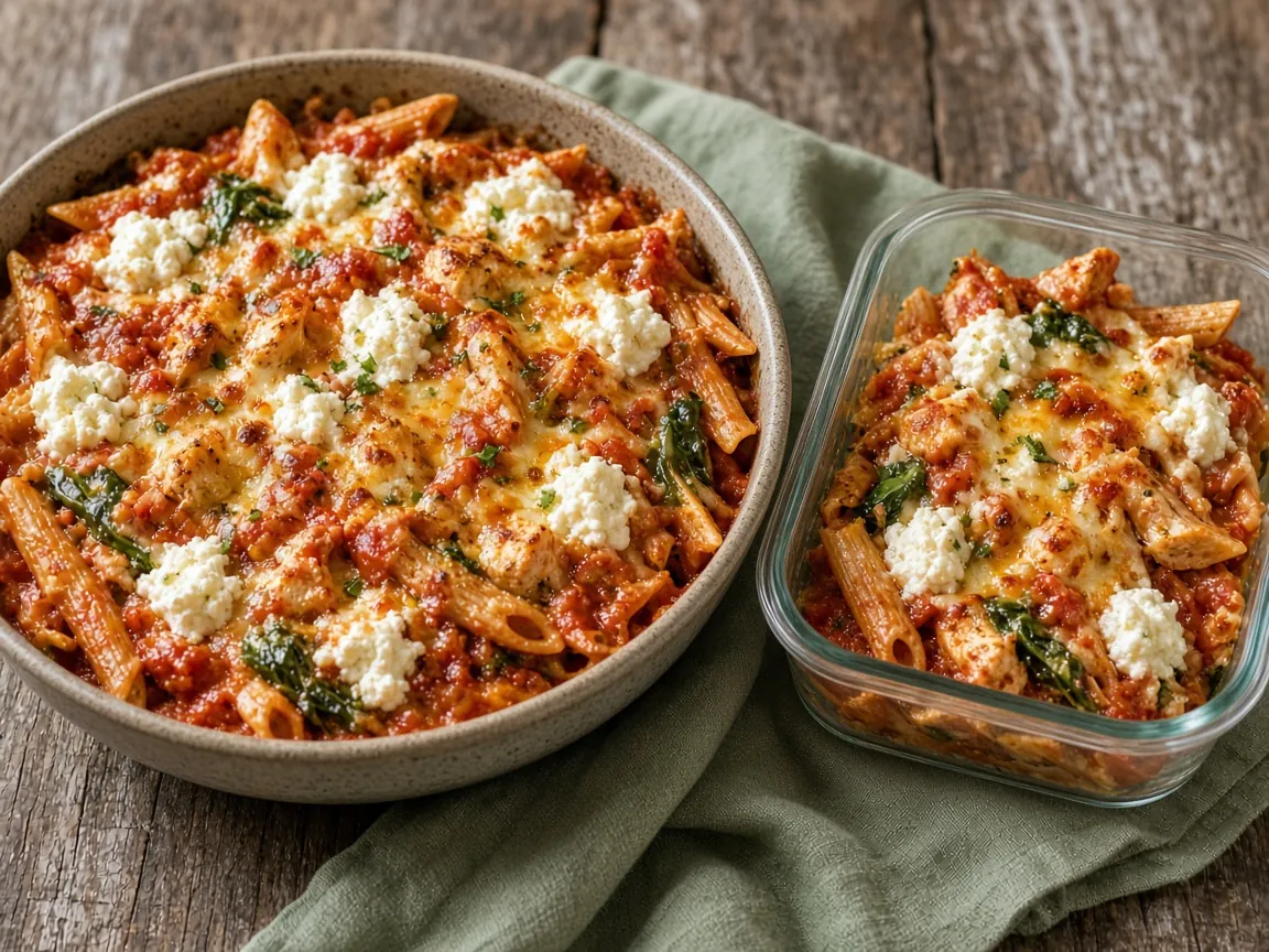 Chicken, Spinach & Ricotta Pasta Bake (serving suggestion)