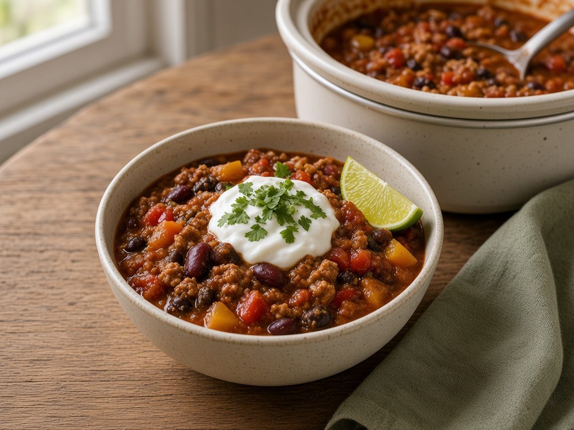 Turkey & Black Bean Chili (serving suggestion)