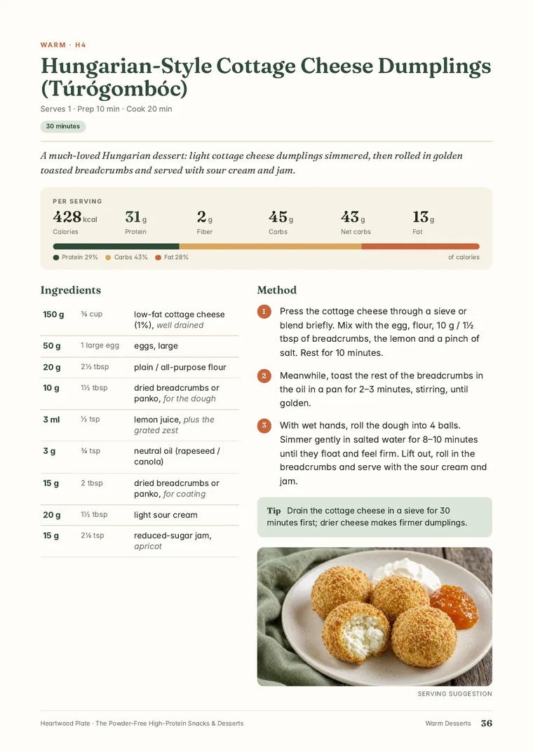 Recipe page from The Powder-Free High-Protein Snacks & Desserts